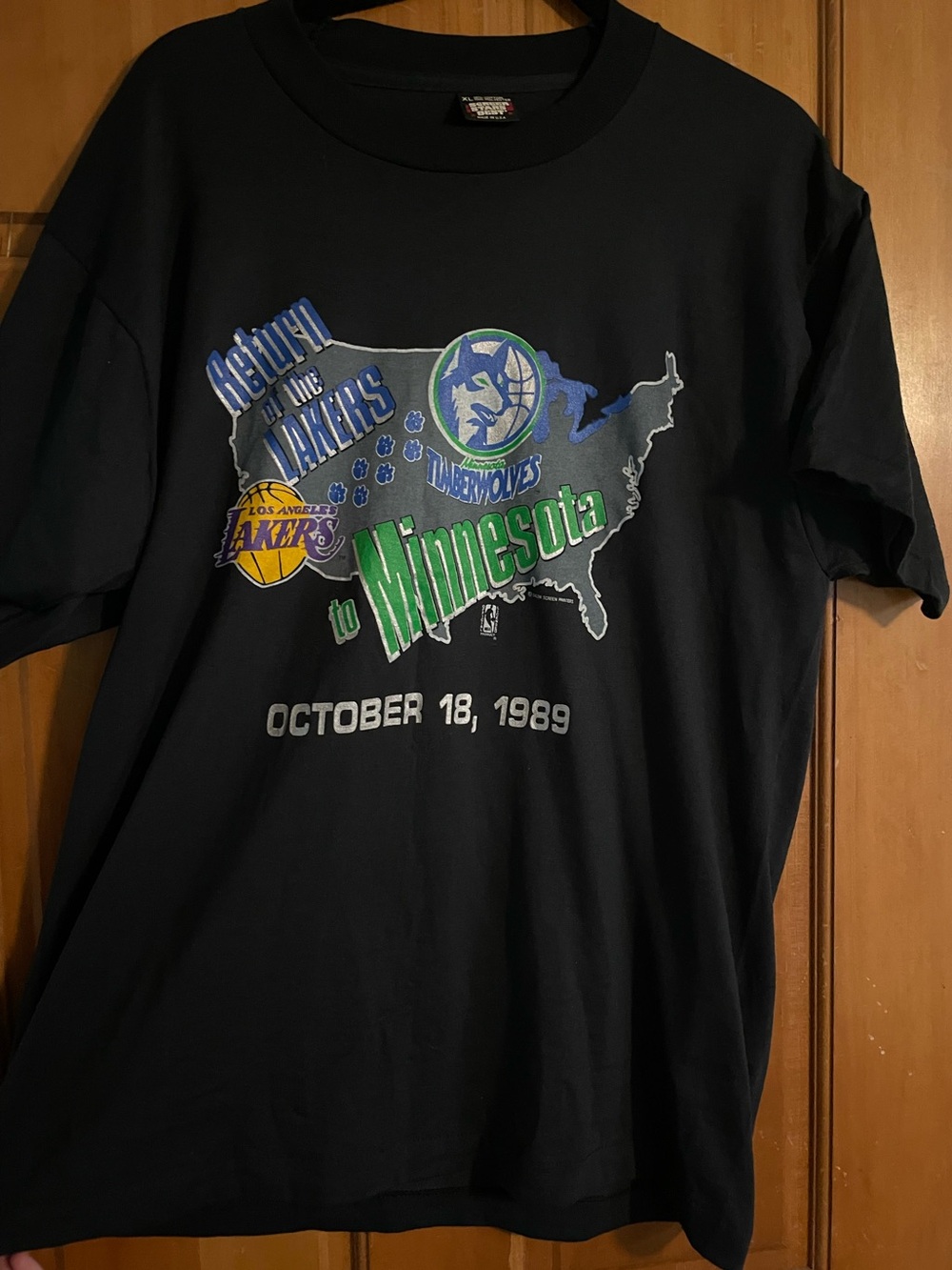 Vintage Lakers vs Timberwolves Tour Graphic Tee - Black